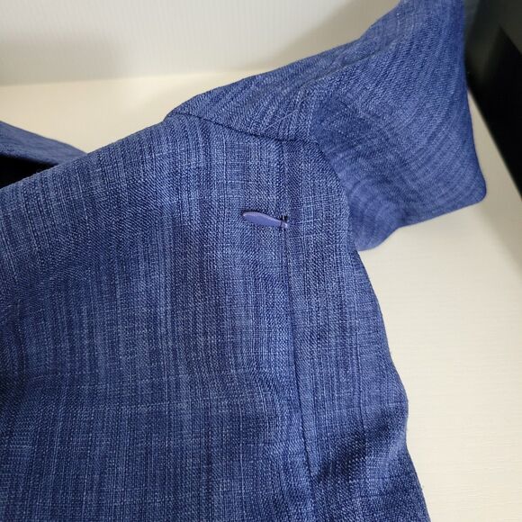 Tahari Arthur S. Levine Blue Denim Look Turn Lock Button Shift Dress Size 4 - Picture 8 of 8